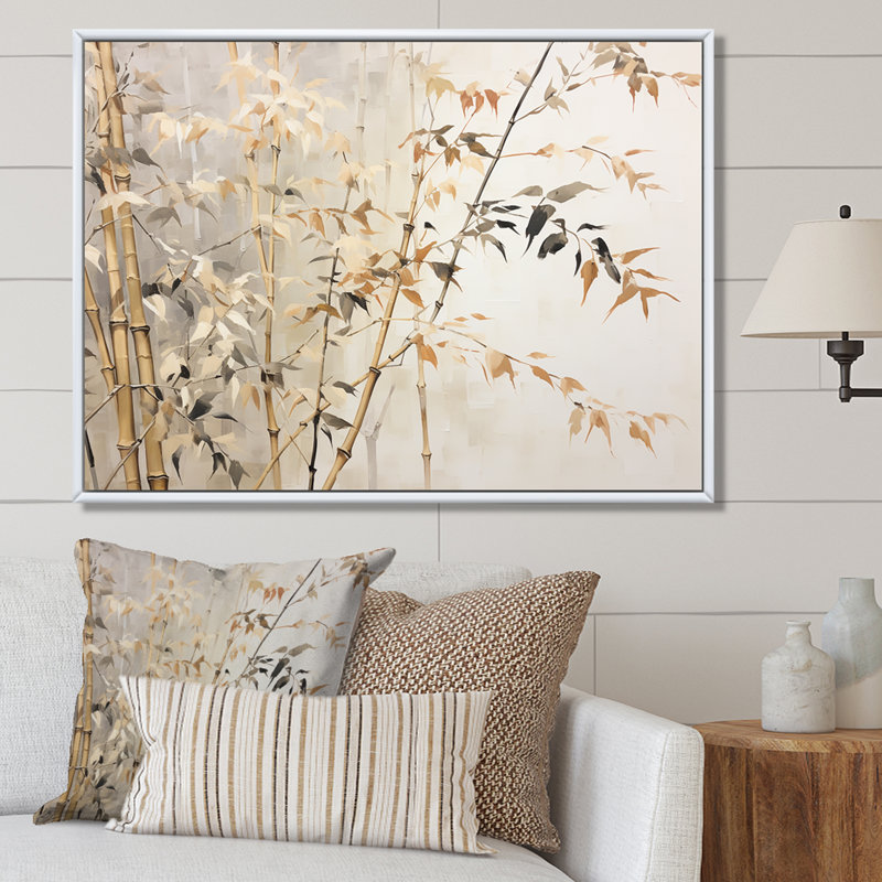 «Mute Bamboo Embrace IV», reproduction sur toile_106618, Cadre naturel flottant, H 30 po x l 40 po x P 1,5 po