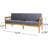 3 Seater Wood With Impervious Inner Cushions - Dark Grey Color Stylish In Grey, Crafted And Water-Repellent