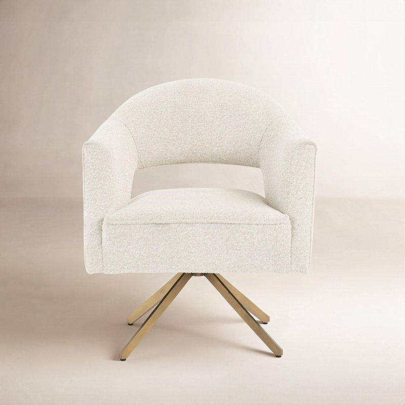 Glasgow Polyester Blend Desk Chairs, Gold, Cream Polyester Blend