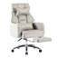 Fauteuil de bureau beige avec support lombaire respirant et rotatif