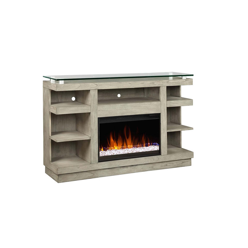 65 inch Fireplace TV Stand, for TVs up to 75 inches, Sandstone Finish