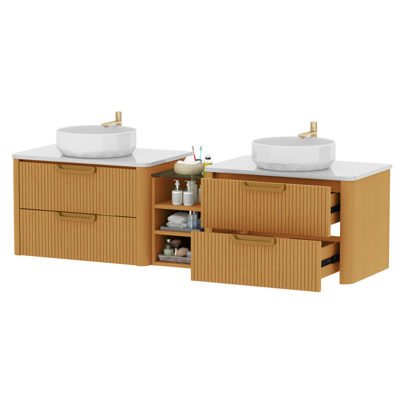  Meuble-lavabo flottant 71,6 po avec double cuve 71,6 po