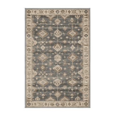 Machine Washable Overdyed Gray Area Rug