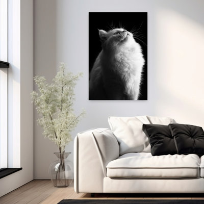 Art contemporain abstrait blanc et noir