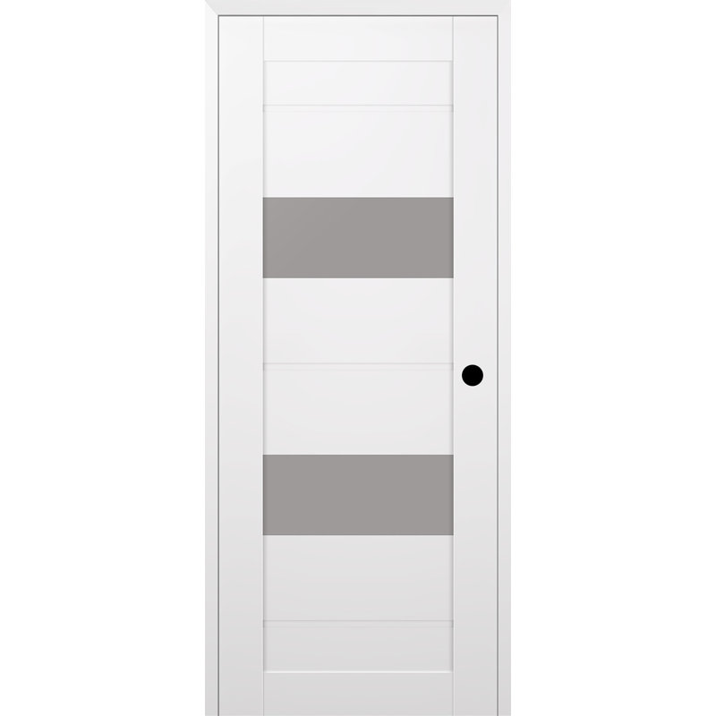 Porte standard à panneaux en bois manufacturé massif préfini Vita, À gauche, 29,75 po x 95,24 po