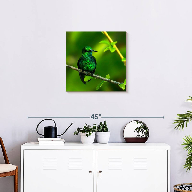 Crowle Perched Emerald Hummingbird, 20" H x 20" W