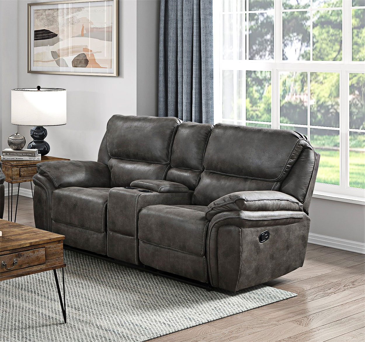 Red Barrel Studio® Plush Sofa Set 2Pc Reclining Sofa And Loveseat ...