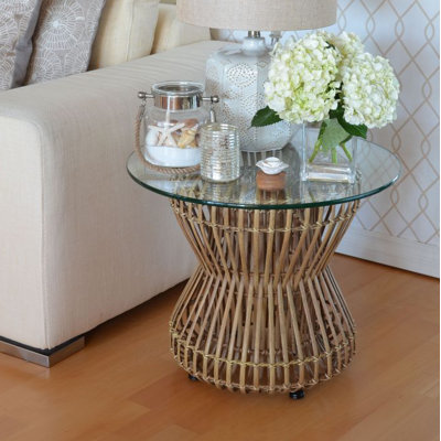 Glass Top End Table
