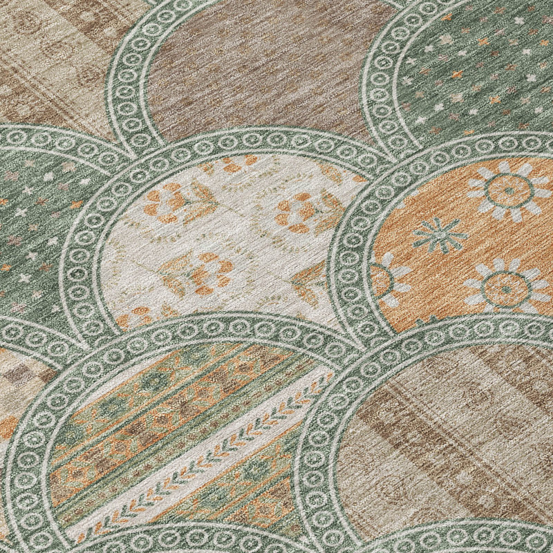 Machine Washable Indoor/Outdoor Chantille ACN2863 Americana Rug, Basil, 10' x 14'