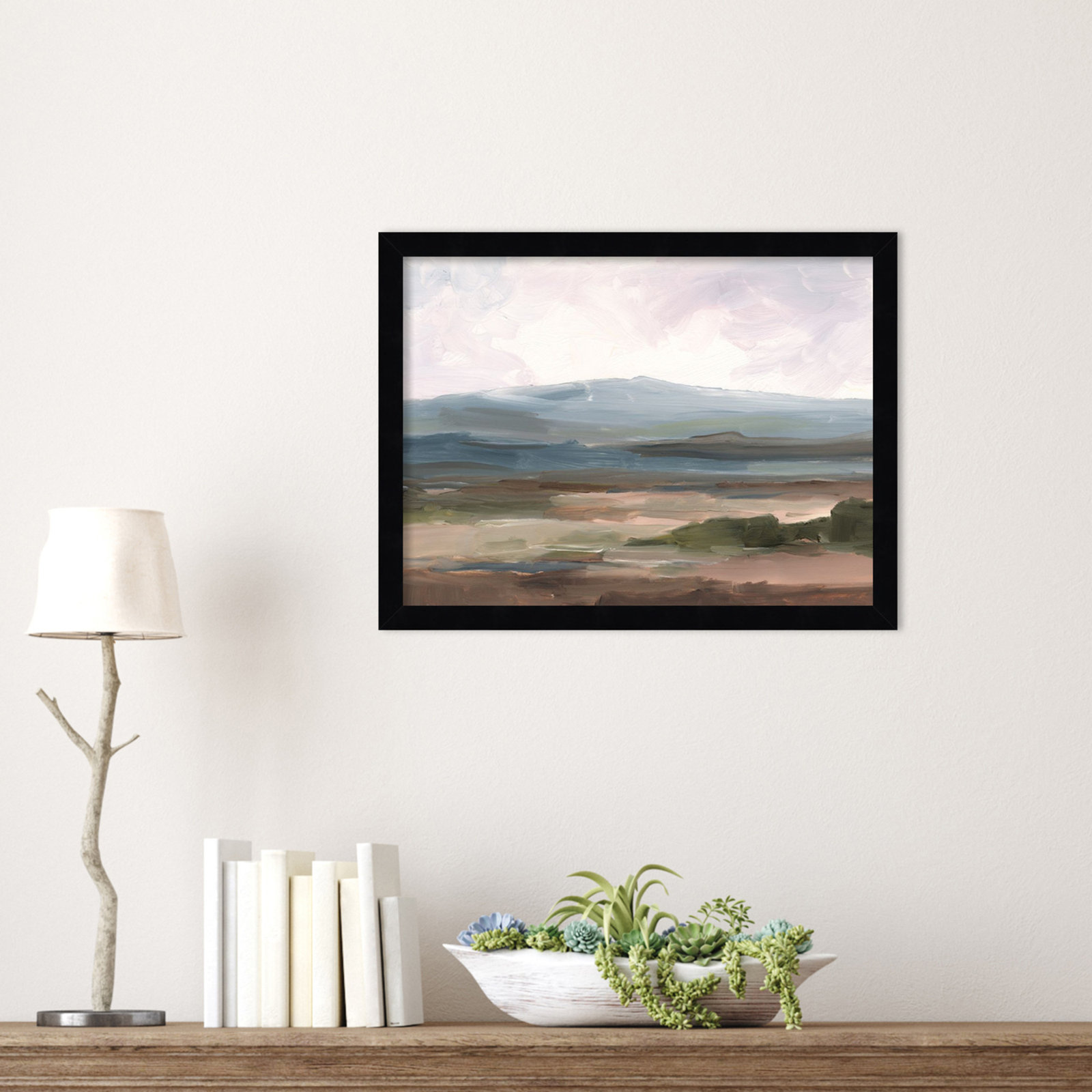 Ethan Harper "Serene Mountain Study II" Print, Black, 13" H x 17" W