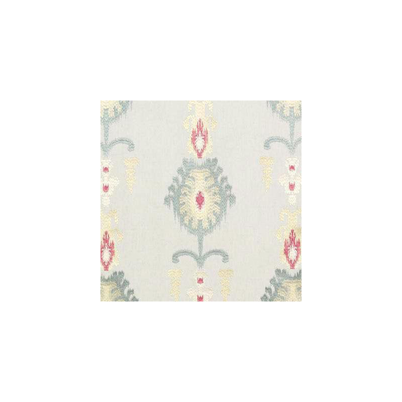 Tissu brodé Barton, Aqua / Or