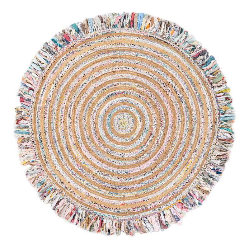Tapis à volants, Rond 7 pi 10 po