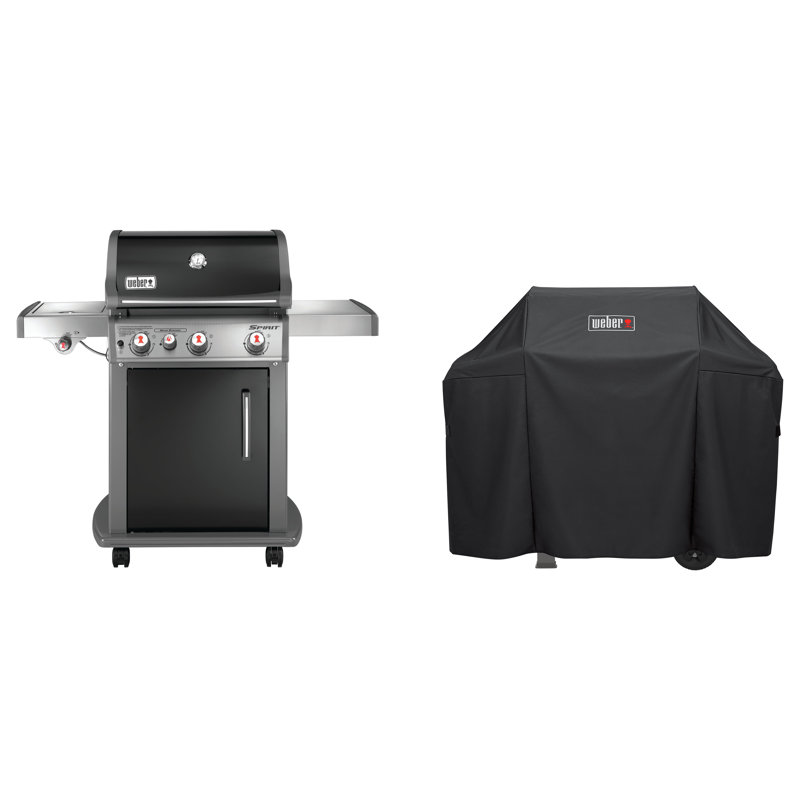 Spirit® Weber 3 - Burner Free Standing Liquid Propane 32000 BTU Gas Grill with Side Burner 2 Piece Set