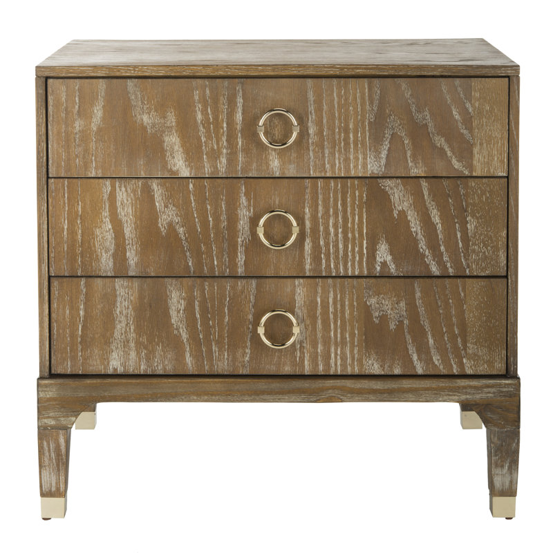 Longhin 30'' W Nightstand, Rustic Oak