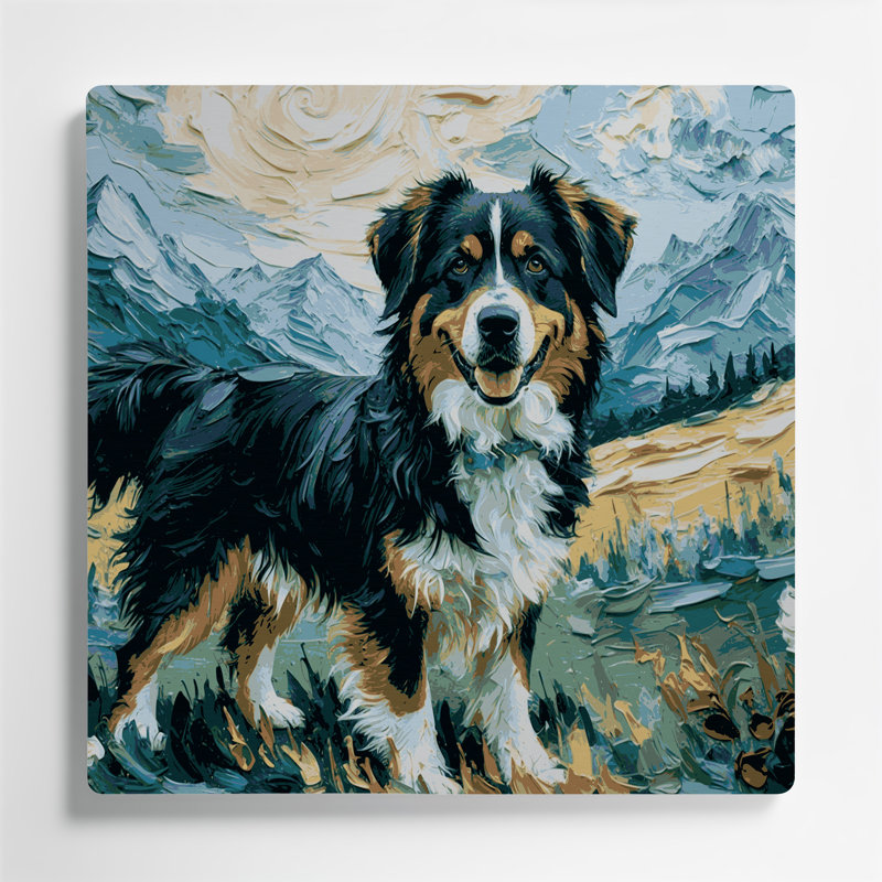 «Dogs Entlebucher Mountain Dog», art mural en métal vert, H 12 po x l 12 po