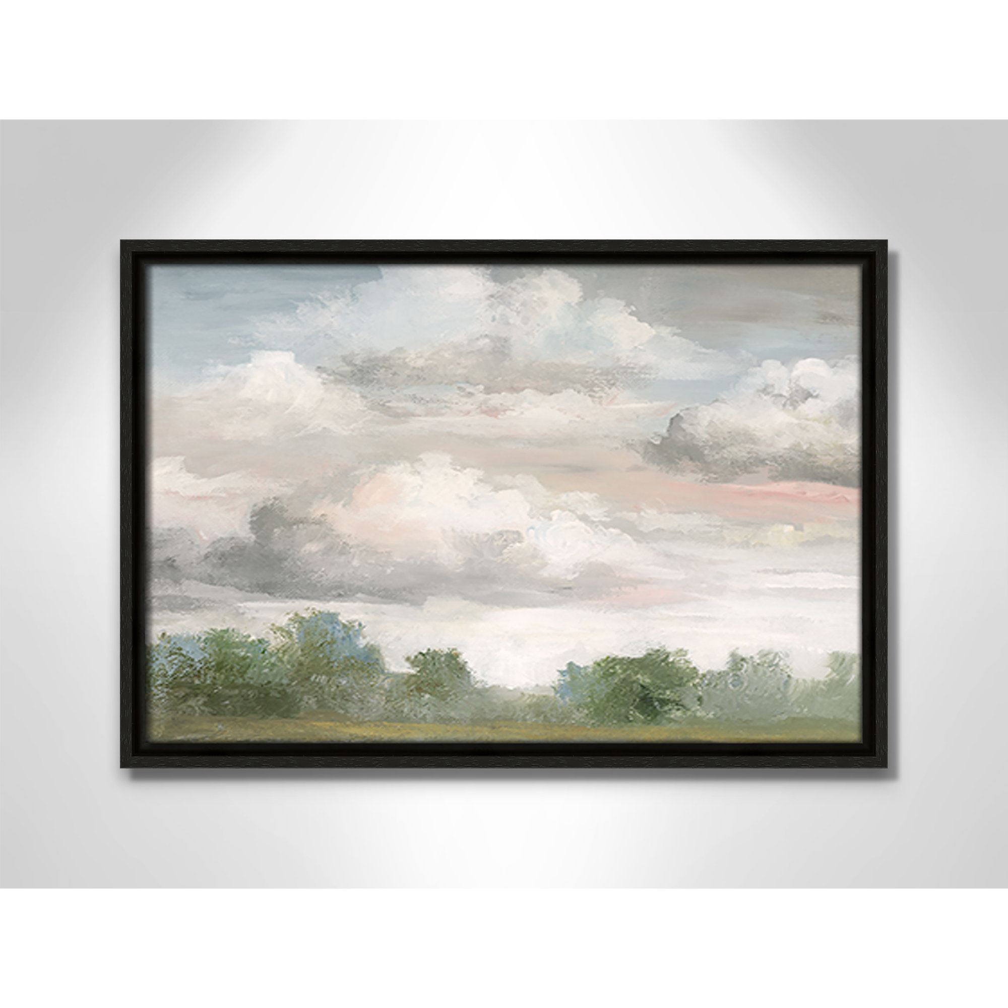 Pastel Morning Sky Framed On Canvas by Nan Print, 13.5" H x 19.5" W x 2" D, Espresso Framed