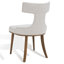 Chaise d'appoint rembourrée en lin taupe Davorin