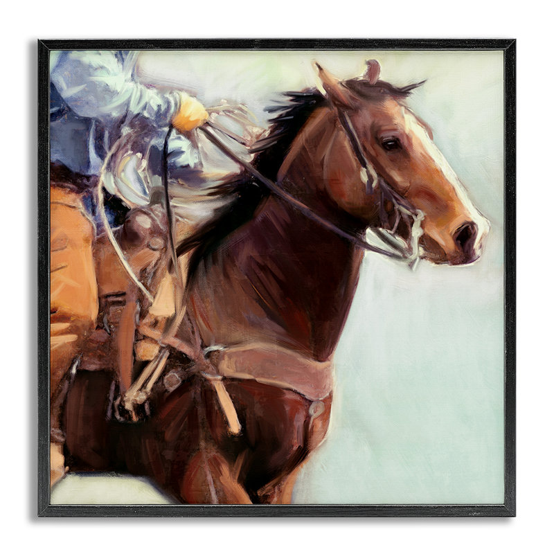 Giclée de galop par Cowboy de l'Ouest par Nina Blue, Estampe numérique Farmhouse, H 24 po x l 24 po