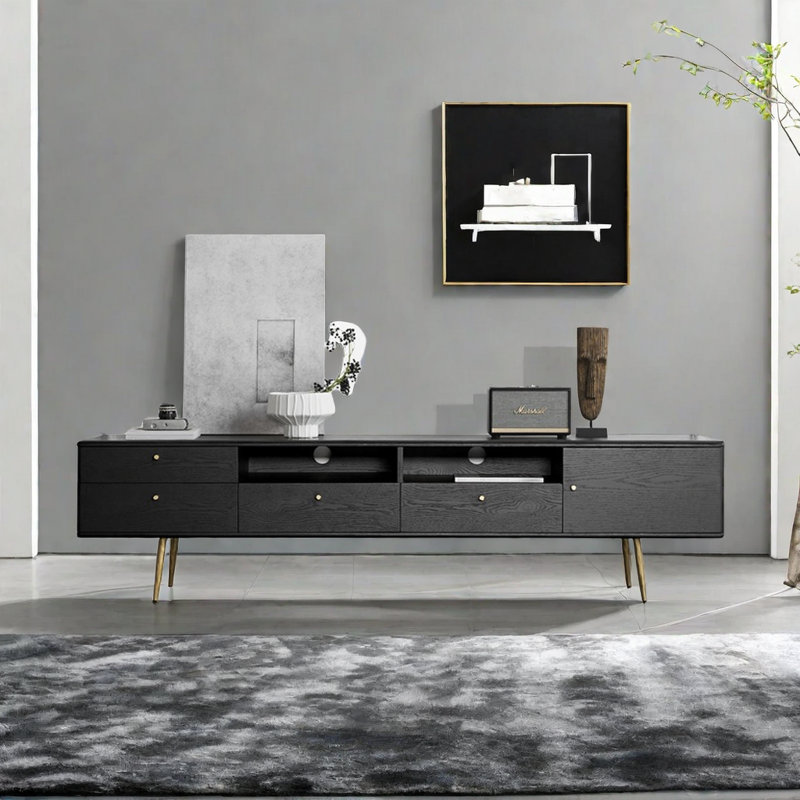 Crédence de rangement moderne simple noir 78,7 W