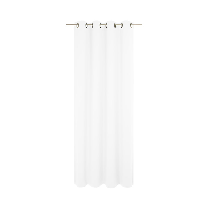 Newbury 67% Polyester And 33% Cotton Room Darkening Single Curtain Panel, 130cm Width x 295cm Drop, White