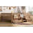 Full Floor Bed Frame With Built-In Bookshelves And Storage Drawers,Full Size Wood Montessori Bed With Staircase Design And Rails, For Kids, Boys, Girls,Easy Assemble( Full, Naturl, Drawers )-1043817856-1042526991