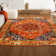 Dercyn Geometric Medallion Orange/Blue Rug