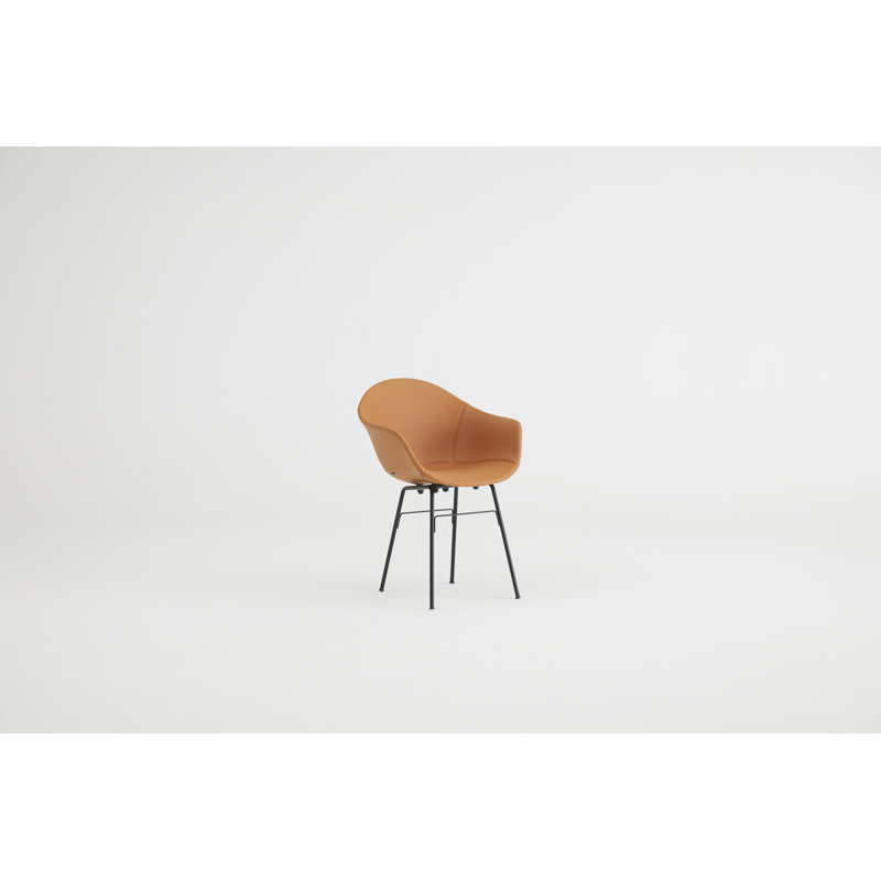 TA 18'' H Faux Leather Upholstered Armchair, Black