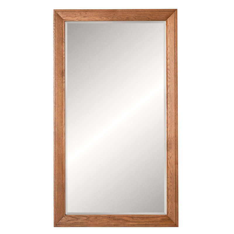 Austin Rectangle Solid Wood Beveled Mirror, Reclaimed Natural French Oak