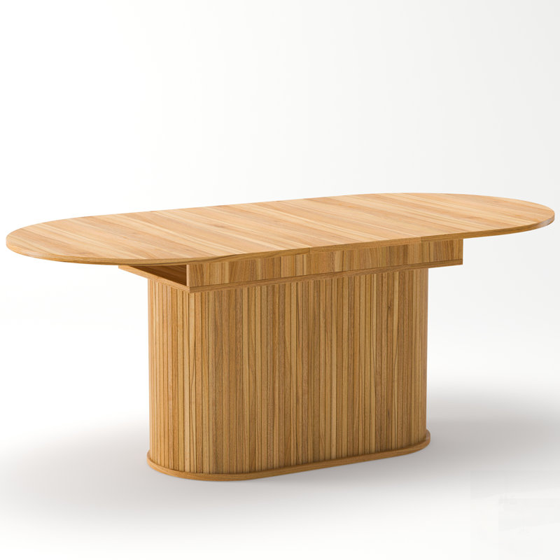 Table de salle à manger extensible à arc, réglable pour table de cuisine de 55,11 po à 70,86 po pour 4 à 6 personnes, Naturel