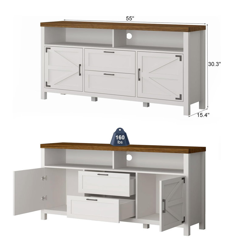 Crédence de rangement l 55 po Deltrice