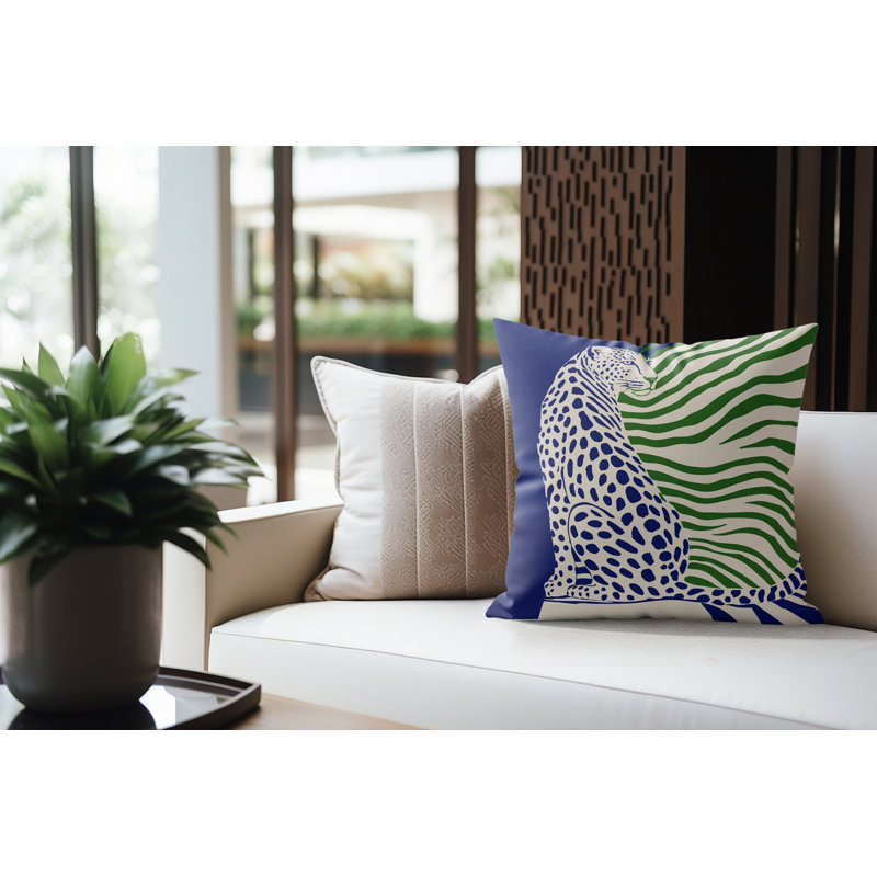 Coussin intérieur en faux suède Damisa, Azur royal, 18 x 18