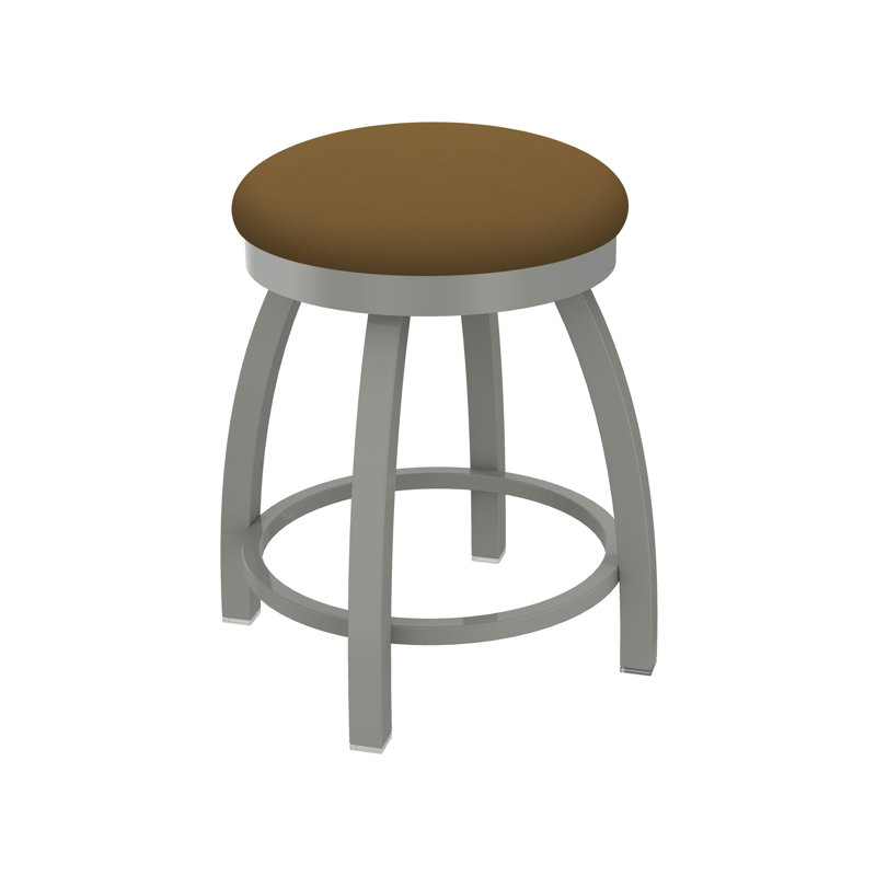 Tabouret de coiffeuse pivotant avec siège rembourré 802 Misha, Nickel anodisé, Vinyle - Canter