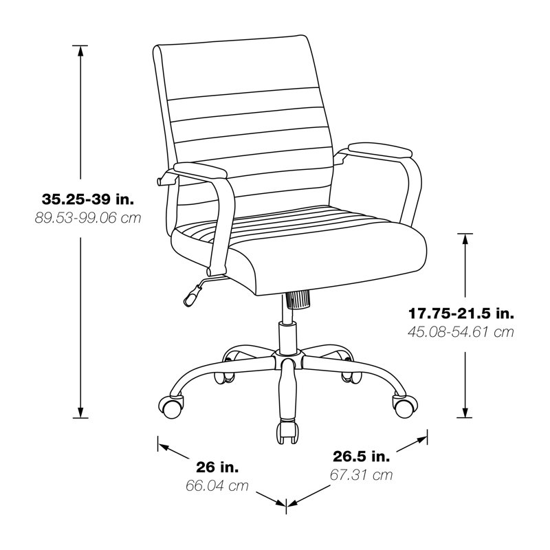 OSP Home Furnishings Mallory Task Chair, Gray