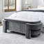 Banc rembourré en chenille gris avec grand rangement - 51,5 po x 20,5 po x 17 po, pour le salon, la chambre à coucher, le vestibule, le banc de repose-pieds à utilisation confortable, confortable, sans salle de réunion ni vestibule