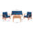 Lauver Eucalyptus 5 - Person Patio Conversation Set with Cushions-1657804545