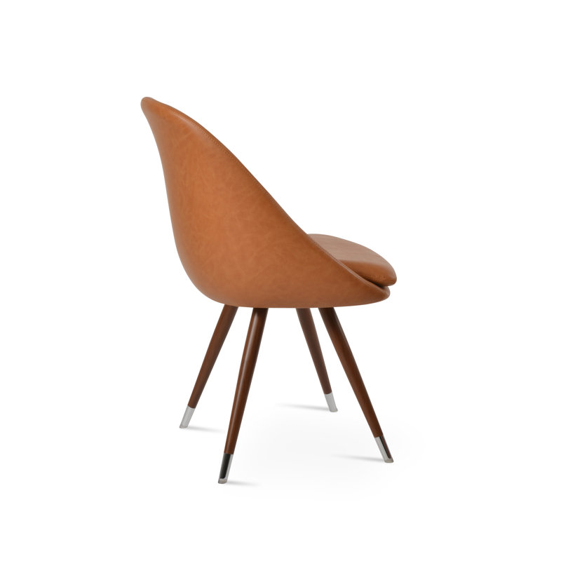 Chaise d'appoint Avanos, Noyer / poli, Caramel