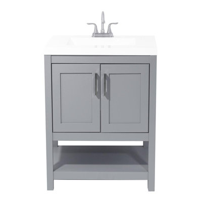 Dawn 25'' Single Bathroom Vanity with Solid Surface Top