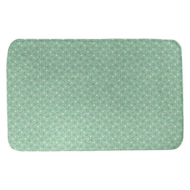 Tapis pour salle de bain en treillis katelyn elizabeth Avicia, l 21 po x L 34 po, Vert