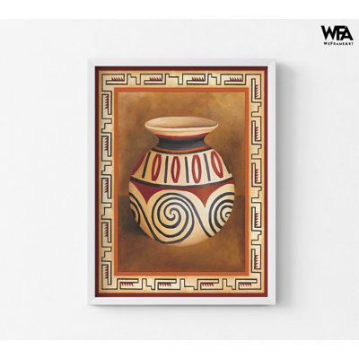 Art mural Southwest Pottery IV, vase dans les tons de terre, idée de décoration de cadeau de poterie, impression d'affiche rustique de bureau à domicile, petite cabane, art mural
