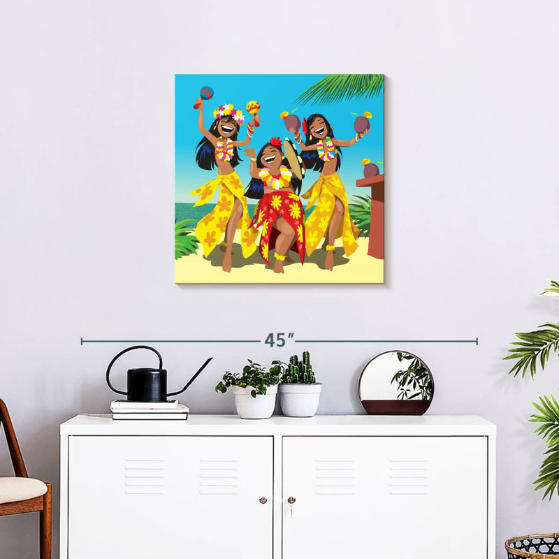 Enn Hawaiian Hula Dancers, H 24 po x l 24 po