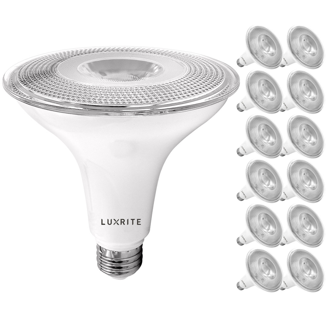 15 Watt (120 Watt Equivalent), PAR38 LED, Dimmable Light Bulb, E26/Medium (Standard) Base (Set of 12) Luxrite
