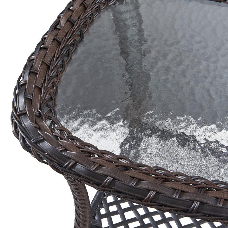Table d'appoint d'extérieur en verre Tonry