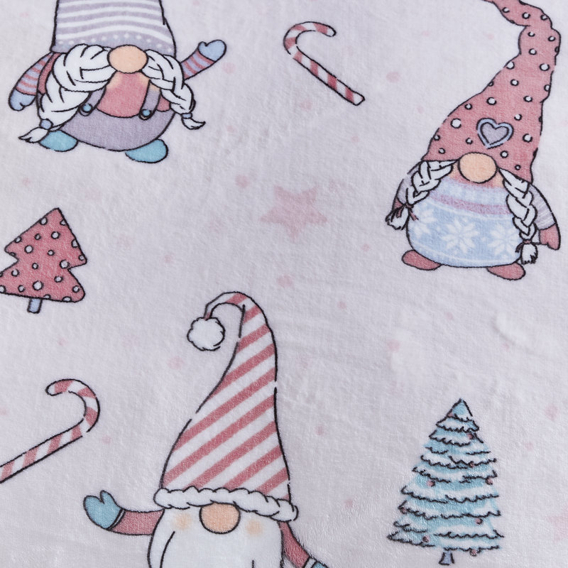 Christmas Festive Gnomes Cosy Fleece Blanket Throw