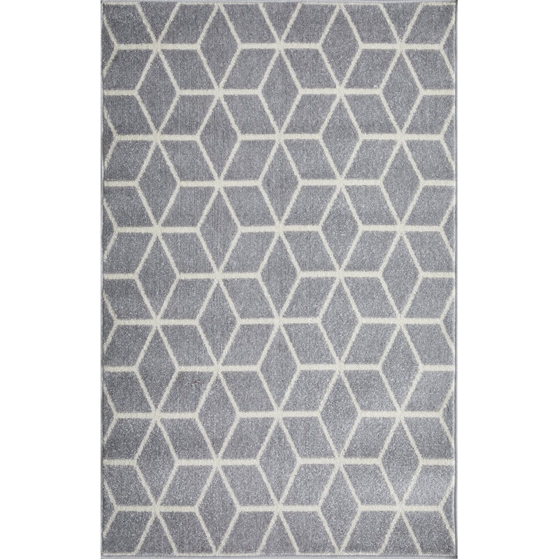Tapis gris Jakavious Beraddo, Rectangle 3 pi 3 po x 5 pi 3 po