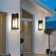 Tulsita Black 1 - Bulb 13" H Glass Outdoor Flush Mount Wall Lantern with Dusk to Dawn