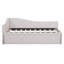 Lit de jour simple tapissier en L rembourré avec couchette escamotable, beige-832109701