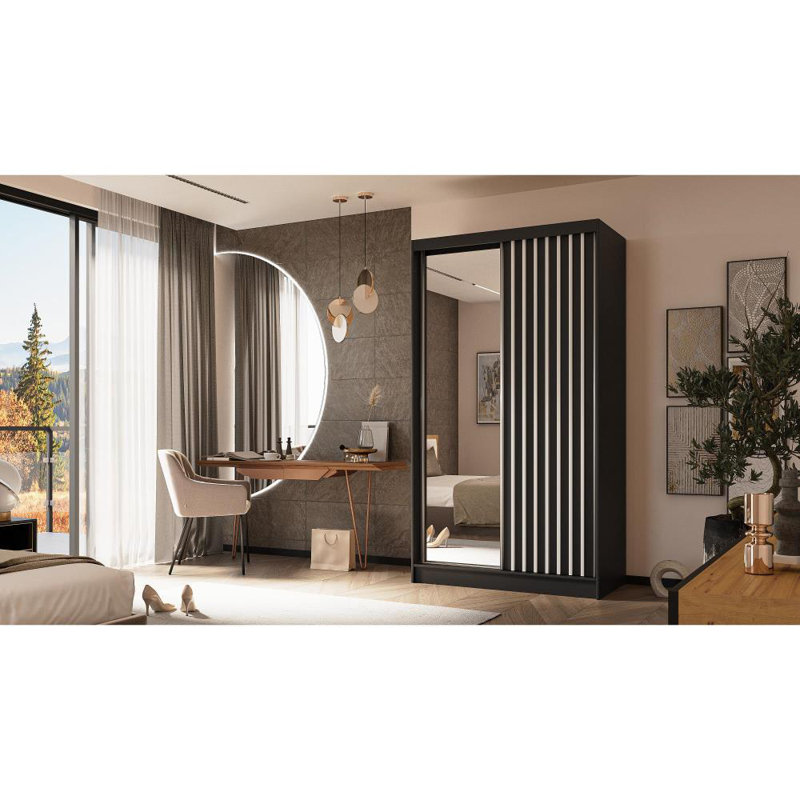 Arminia 2 Door Sliding Wardrobe, Black