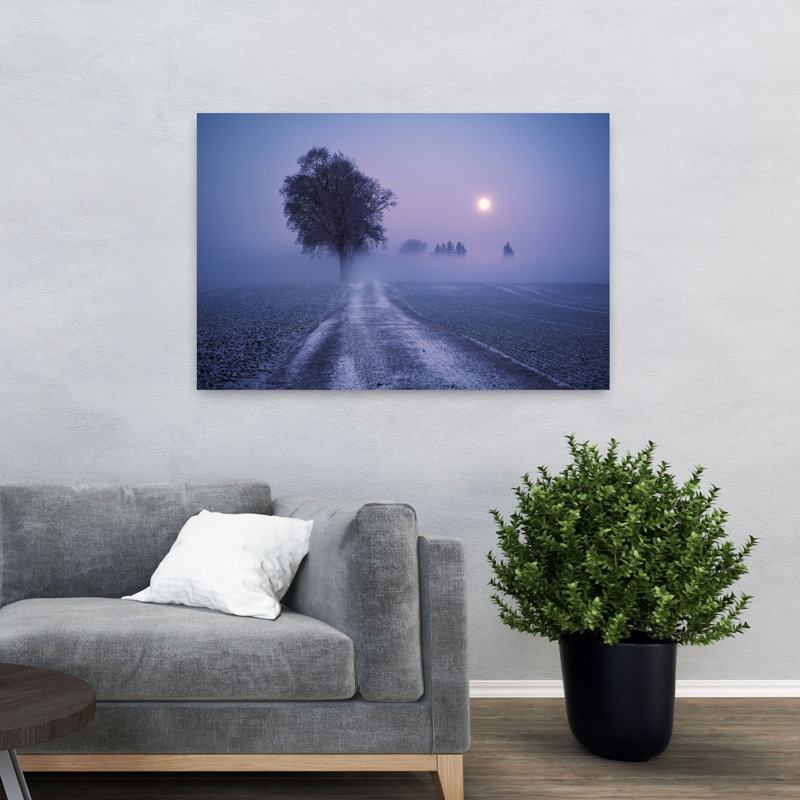 «Moonlit Path Abstract Contemporary Landscape Nature», reproduction d'art murale, 32" H x 48" W