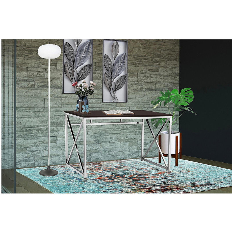 Madison office work area desk MDF/Chrome Brown