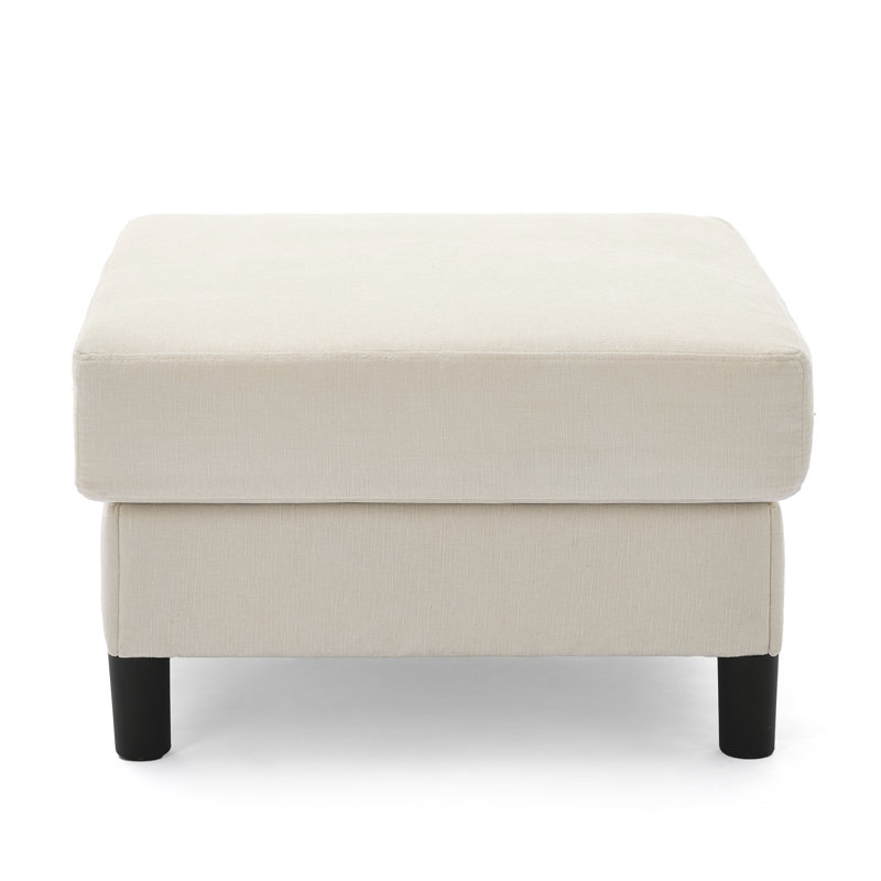 27.5" Wide Square Chenille Upholstered Ottoman， Footstool of Sectional Sofa, Beige